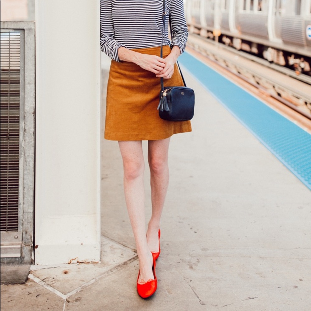NWOT J crew marigold corduroy a line skirt